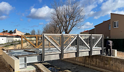 Passerelle corten avant oxydation